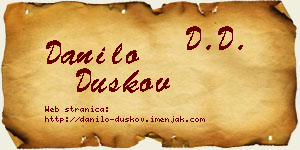 Danilo Duškov vizit kartica